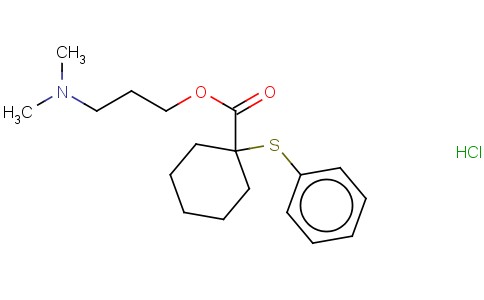 CYCLOHEXANECARBOXYLIC ACID, 1-(PHENYLTHIO)-, 3-(DIMETHYLAMINO)PROPYL E STER, HYDROCHLORIDE